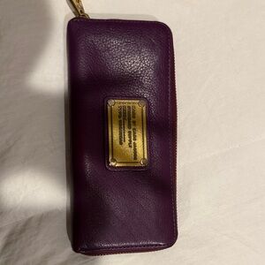 Marc Jacobs Purple Wallet with Gold Accents